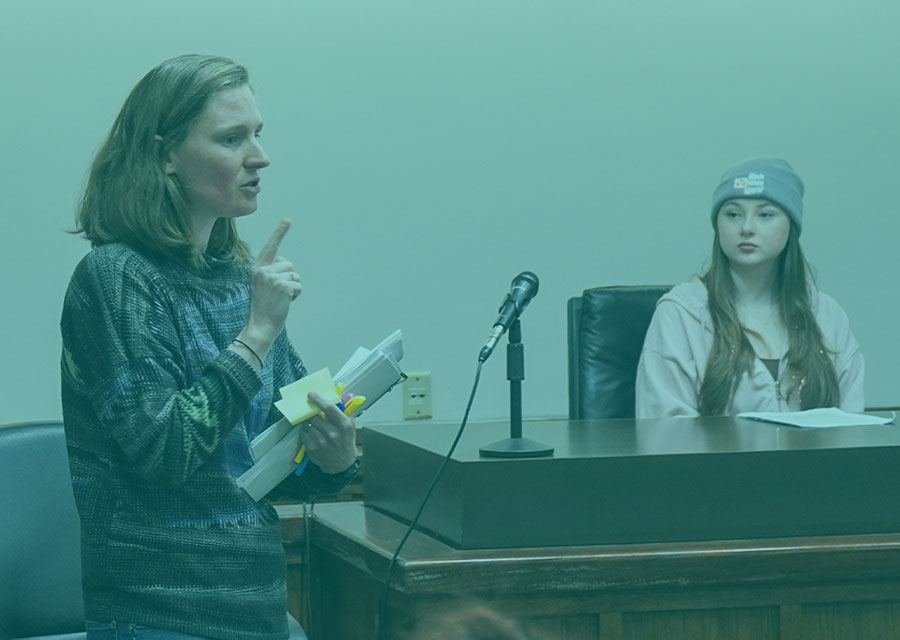 Students in a mock trial